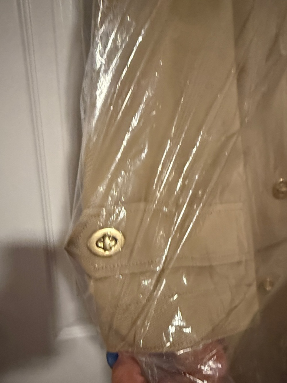 Coach Beige Trench Coat with Signature Monogram and Turn Lock Bottom - Picture 9 of 16